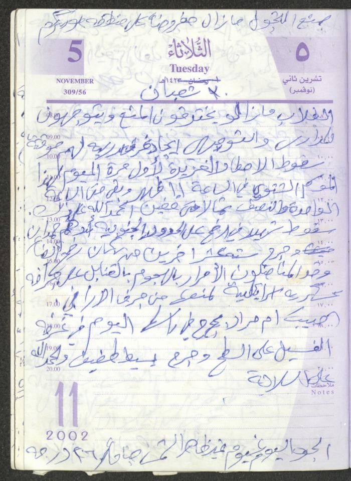 يوميات محمود خريشة، ذنابة- طولكرم، 2002 