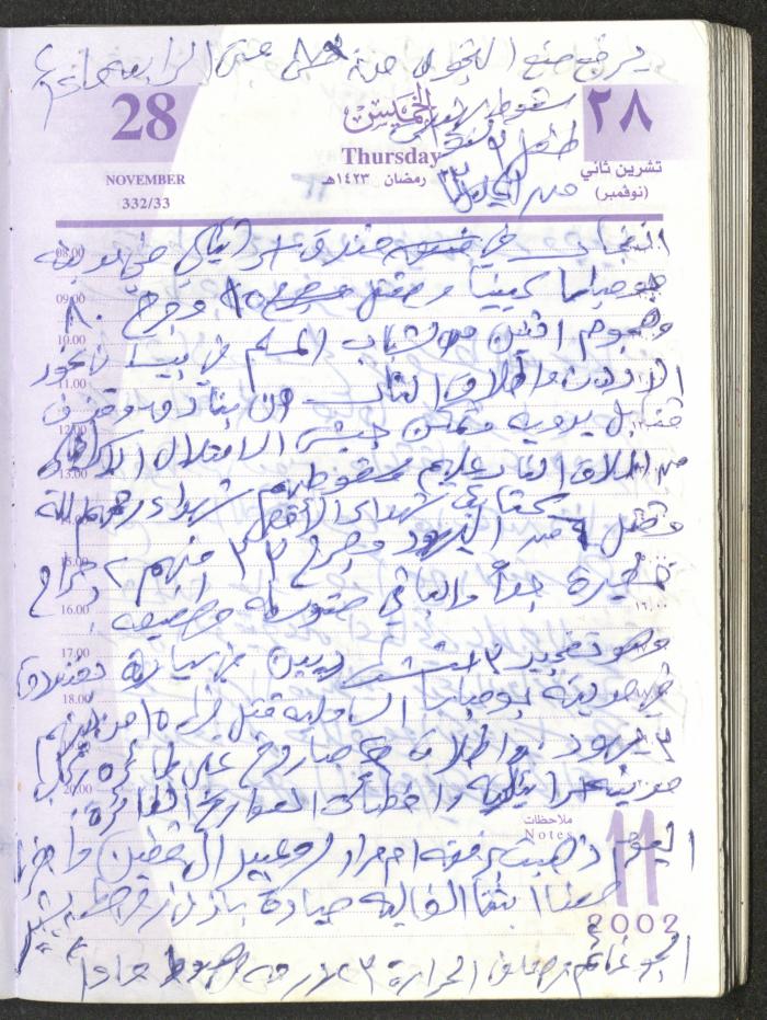 يوميات محمود خريشة، ذنابة- طولكرم، 2002 