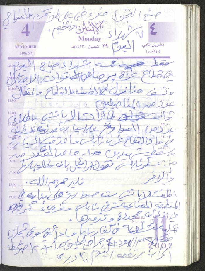 يوميات محمود خريشة، ذنابة- طولكرم، 2002 