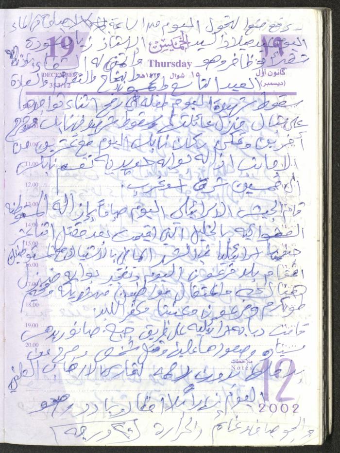 يوميات محمود خريشة، ذنابة- طولكرم، 2002 