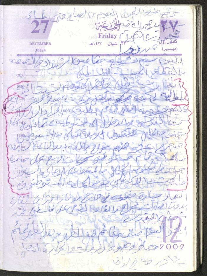يوميات محمود خريشة، ذنابة- طولكرم، 2002 