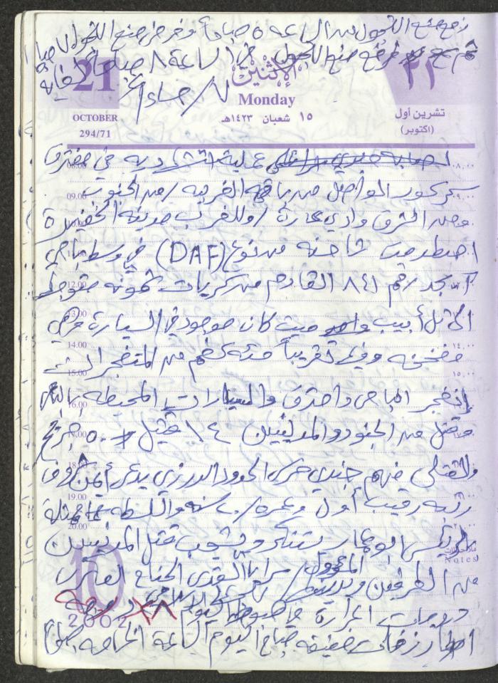 يوميات محمود خريشة، ذنابة- طولكرم، 2002 