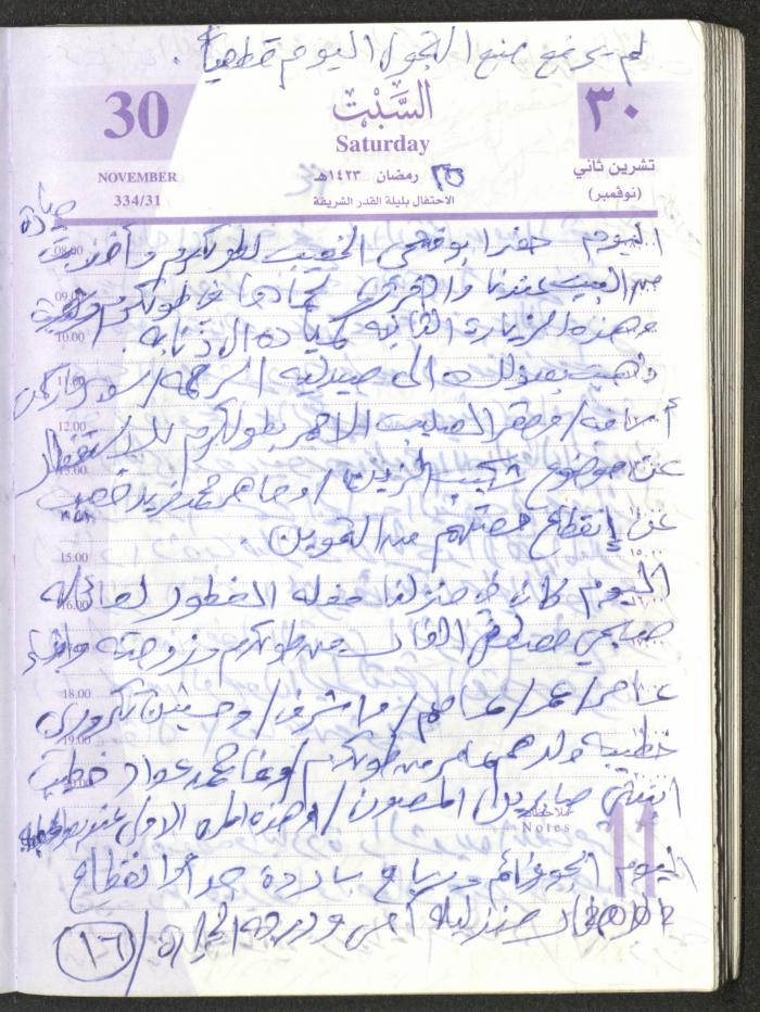يوميات محمود خريشة، ذنابة- طولكرم، 2002 