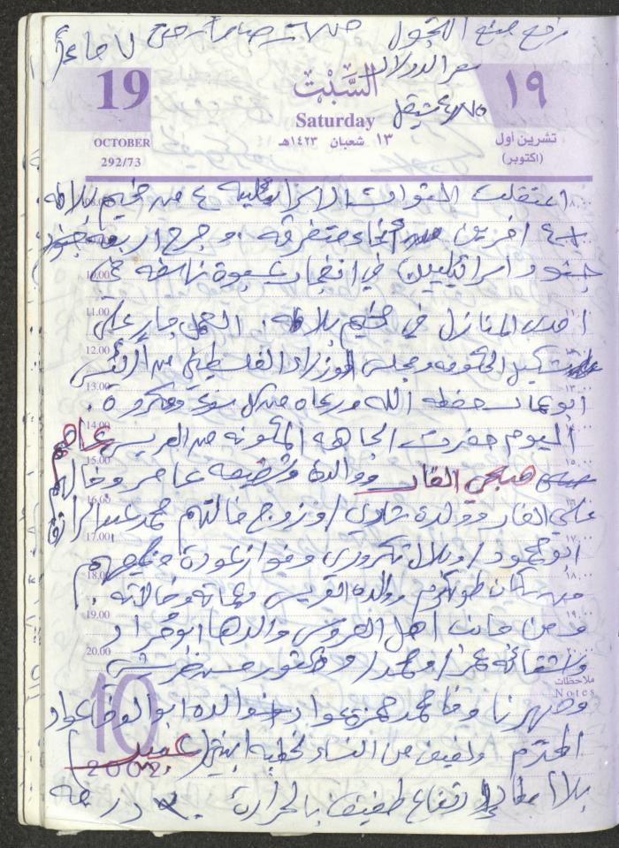 يوميات محمود خريشة، ذنابة- طولكرم، 2002 