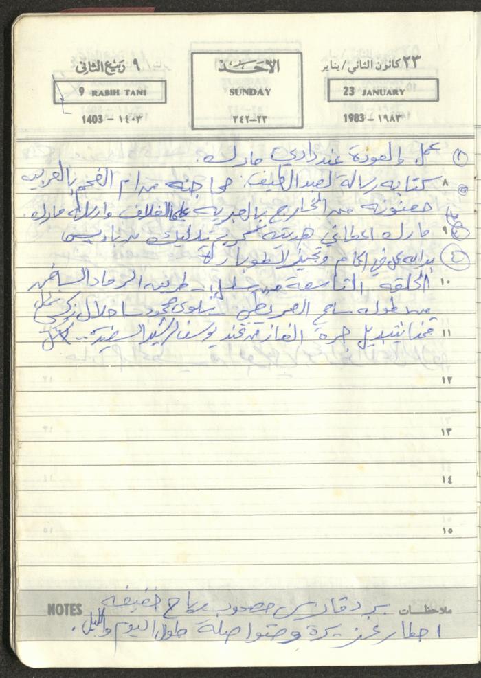 Mahmoud Khreisheh Diaries, Thinnaba- Tulkarm, 1983