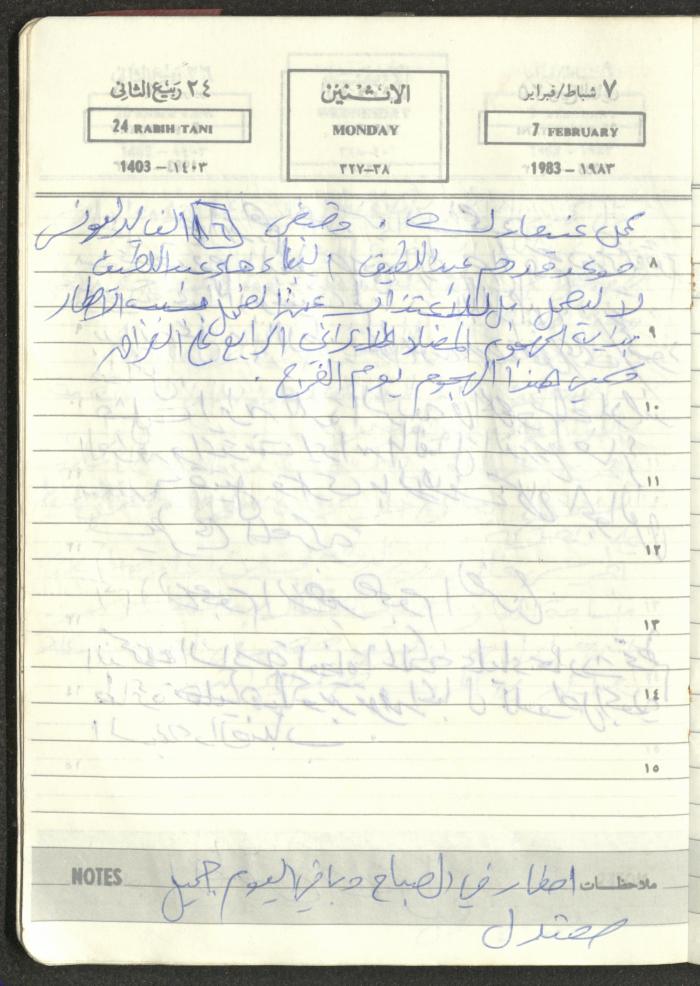 Mahmoud Khreisheh Diaries, Thinnaba- Tulkarm, 1983