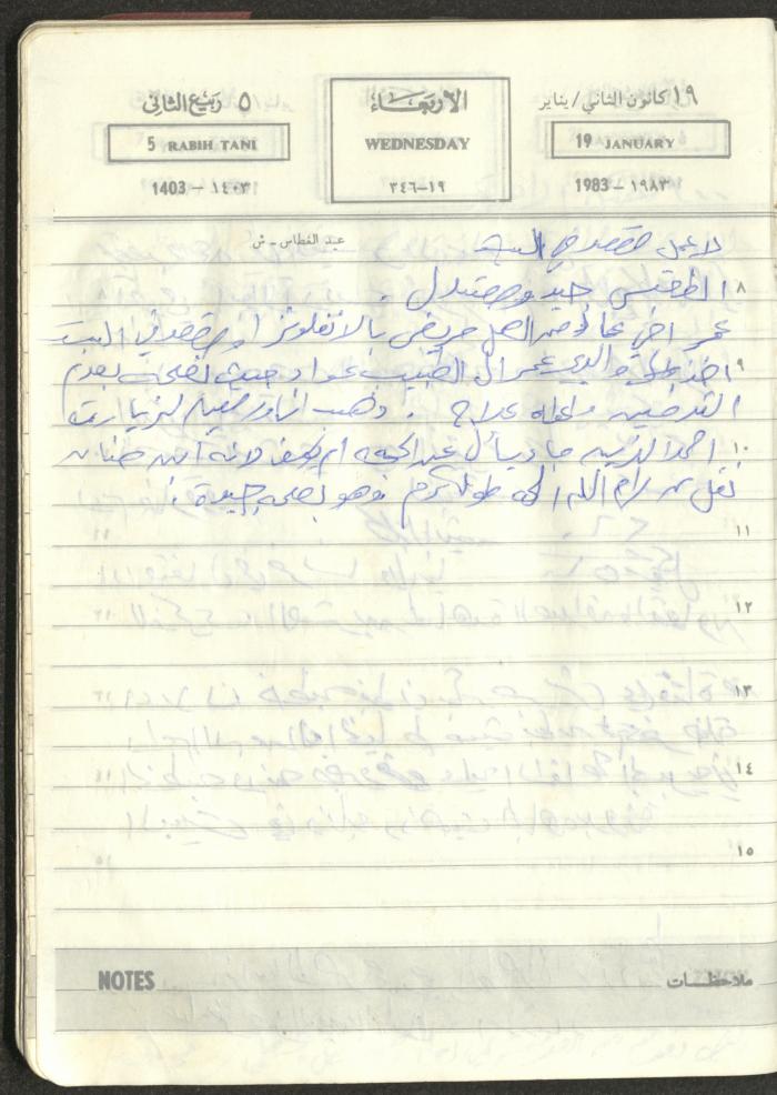 Mahmoud Khreisheh Diaries, Thinnaba- Tulkarm, 1983