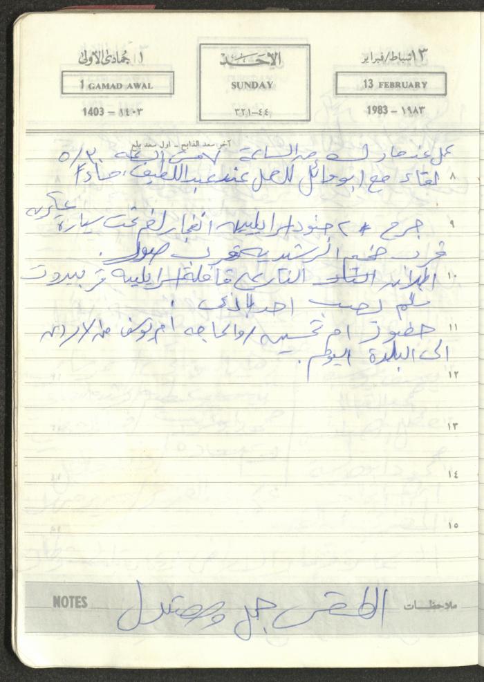 Mahmoud Khreisheh Diaries, Thinnaba- Tulkarm, 1983