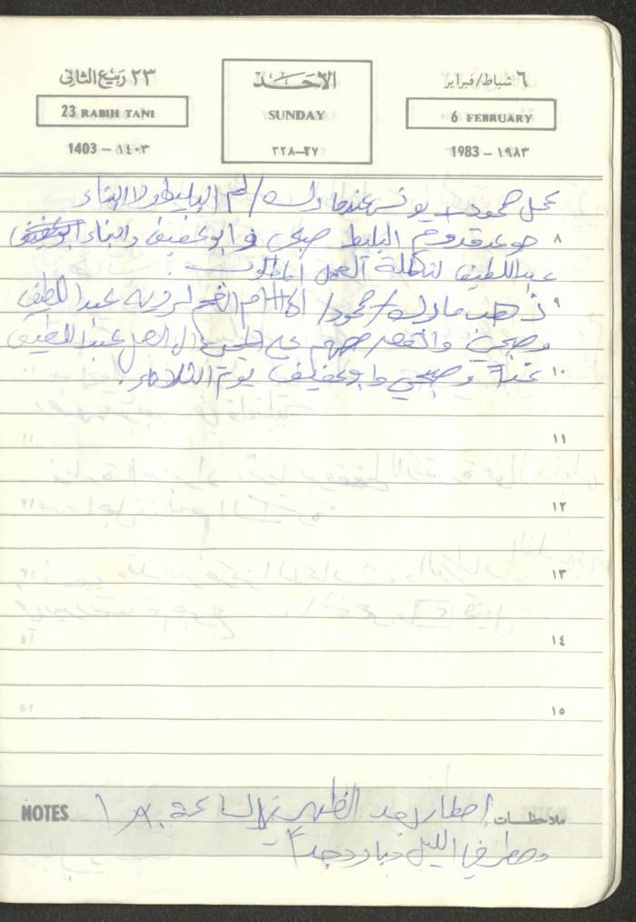 Mahmoud Khreisheh Diaries, Thinnaba- Tulkarm, 1983