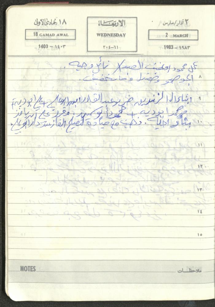 Mahmoud Khreisheh Diaries, Thinnaba- Tulkarm, 1983