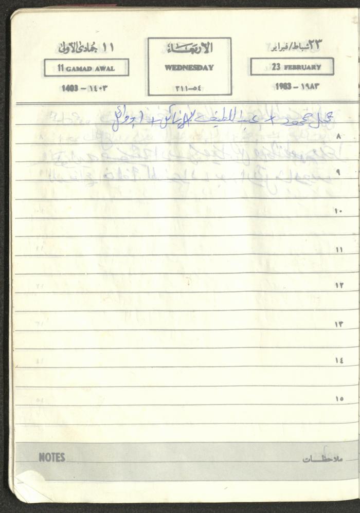 Mahmoud Khreisheh Diaries, Thinnaba- Tulkarm, 1983