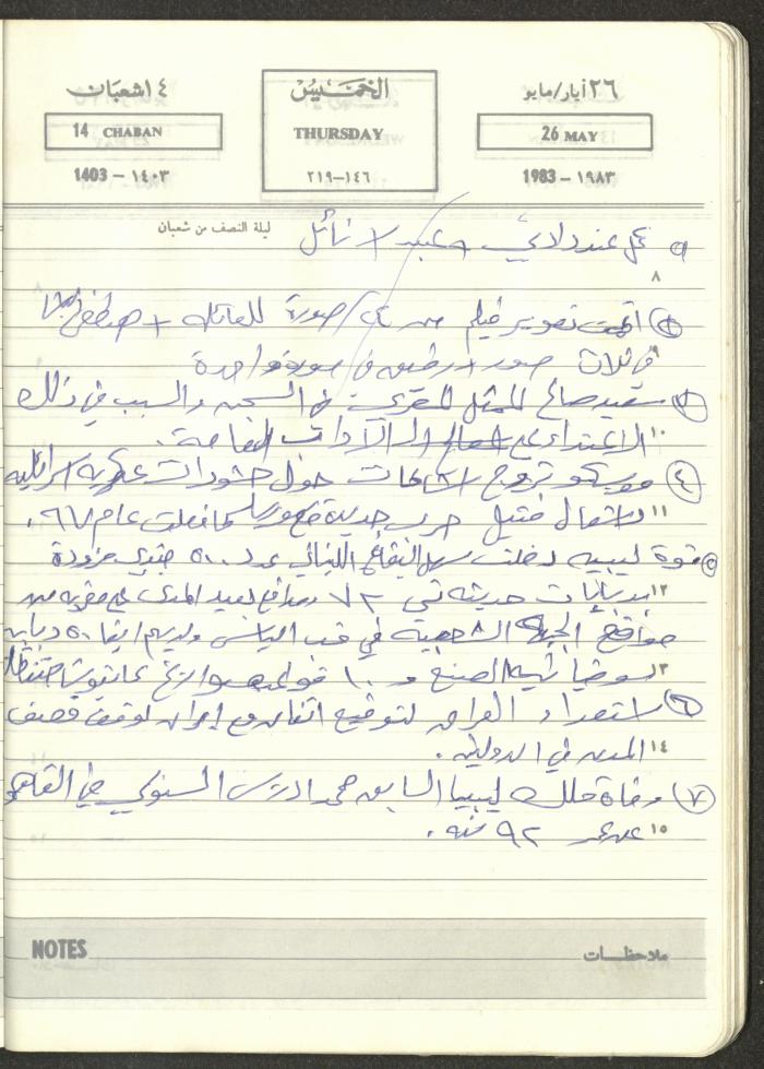Mahmoud Khreisheh Diaries, Thinnaba- Tulkarm, 1983