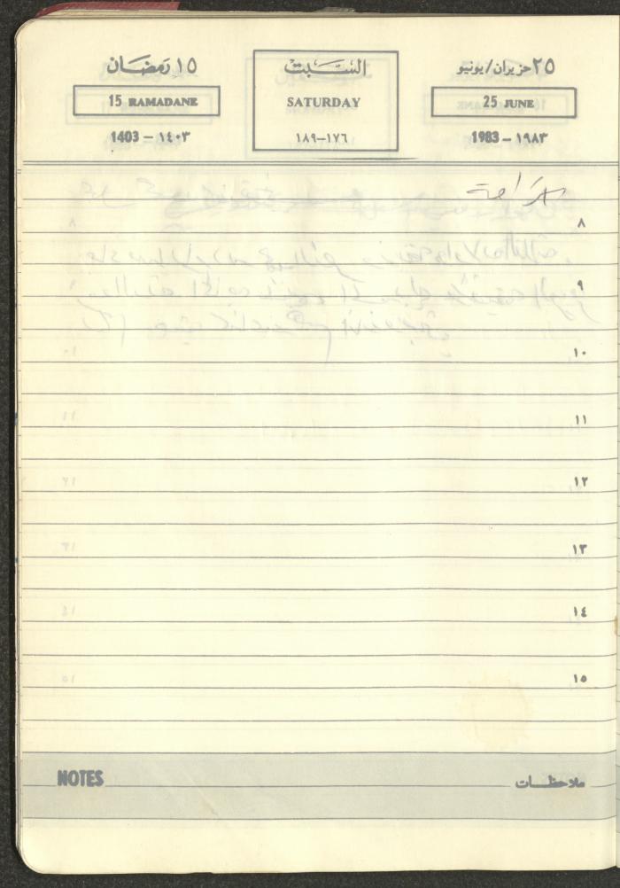 Mahmoud Khreisheh Diaries, Thinnaba- Tulkarm, 1983