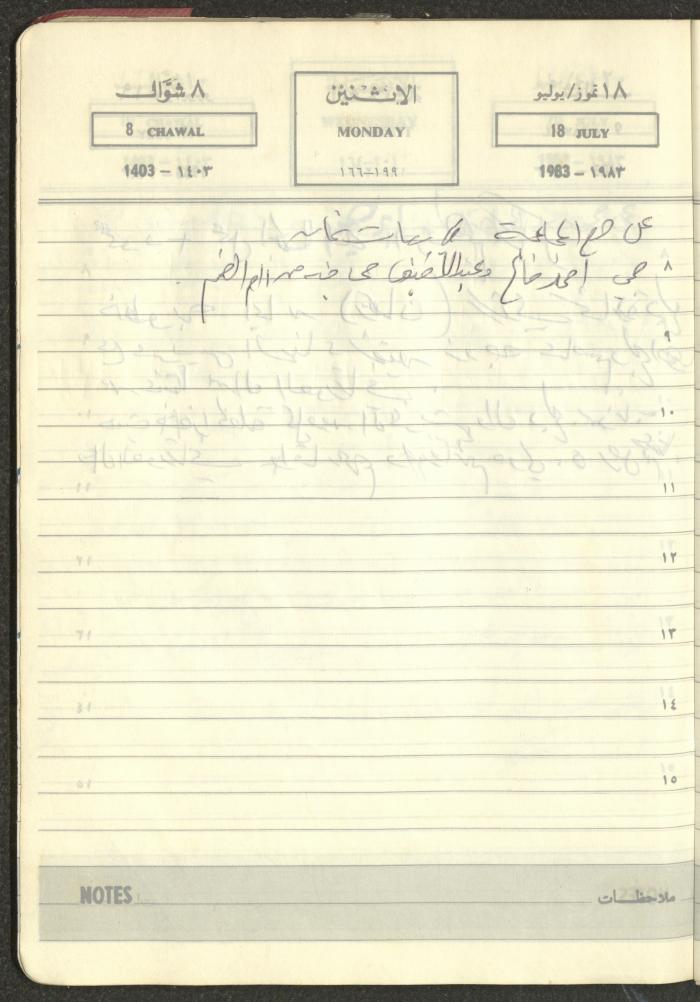 Mahmoud Khreisheh Diaries, Thinnaba- Tulkarm, 1983
