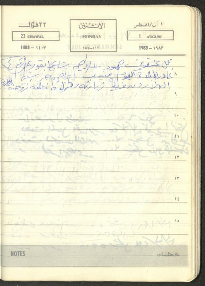 Mahmoud Khreisheh Diaries, Thinnaba- Tulkarm, 1983