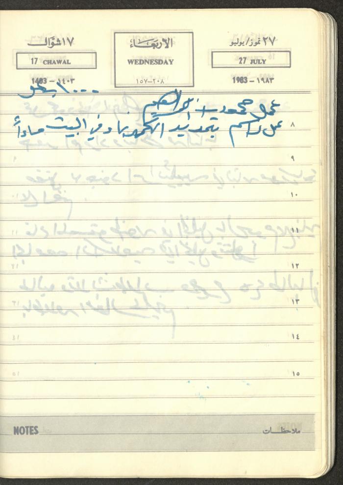 Mahmoud Khreisheh Diaries, Thinnaba- Tulkarm, 1983