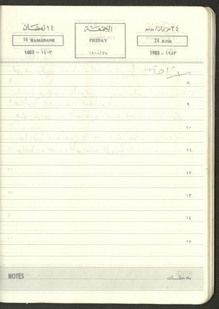 Mahmoud Khreisheh Diaries, Thinnaba- Tulkarm, 1983