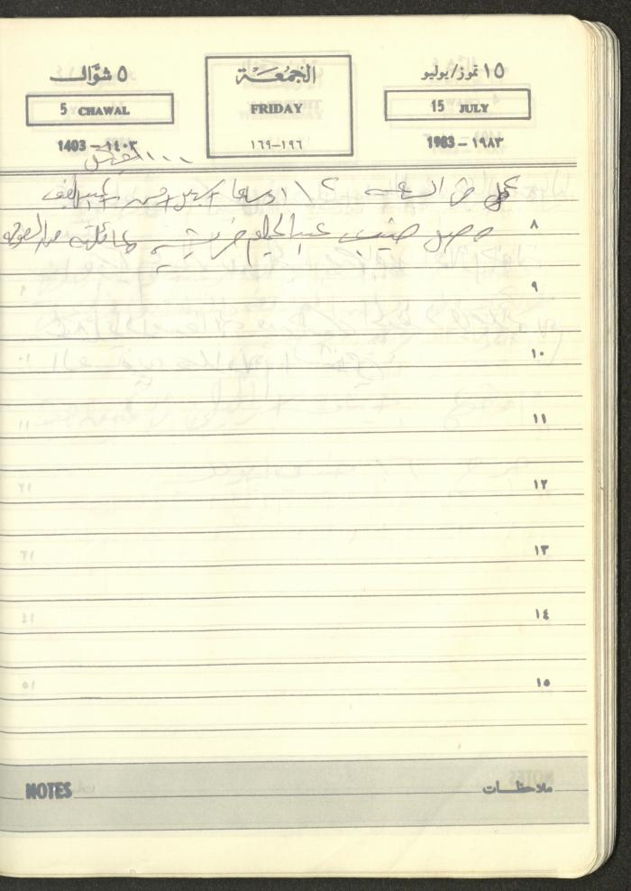 Mahmoud Khreisheh Diaries, Thinnaba- Tulkarm, 1983