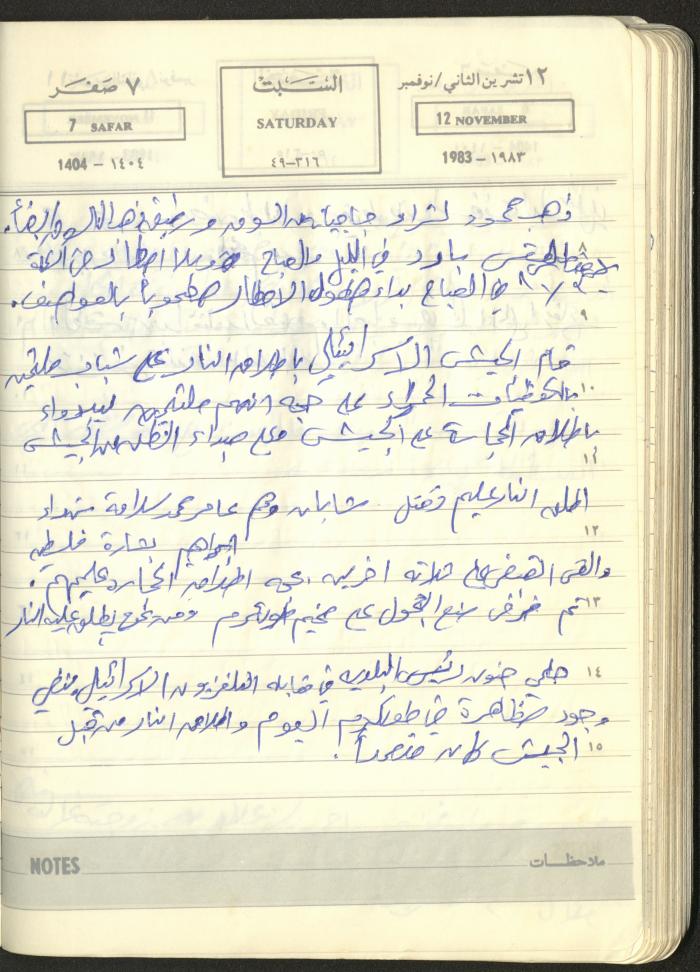 Mahmoud Khreisheh Diaries, Thinnaba- Tulkarm, 1983