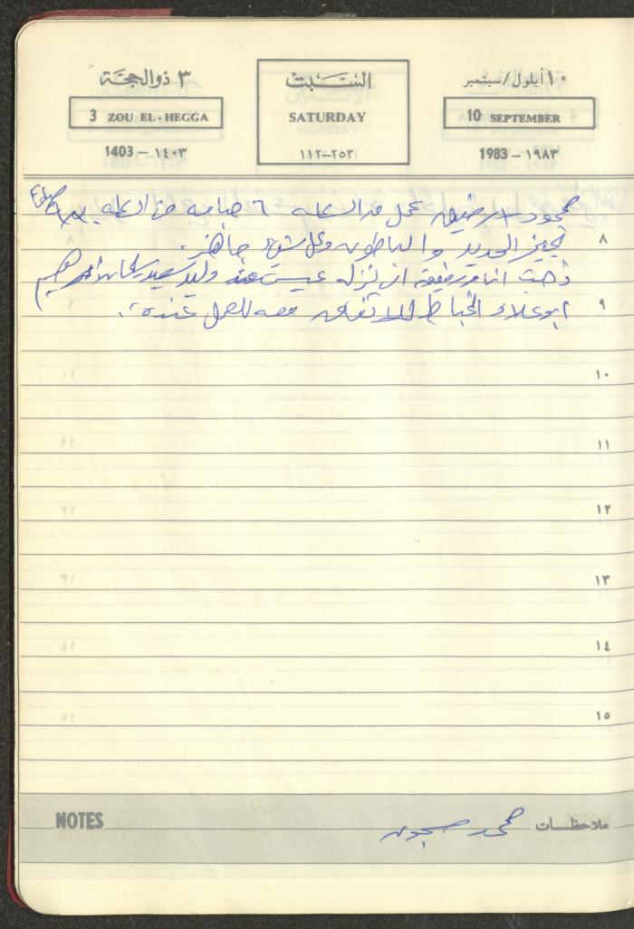 Mahmoud Khreisheh Diaries, Thinnaba- Tulkarm, 1983