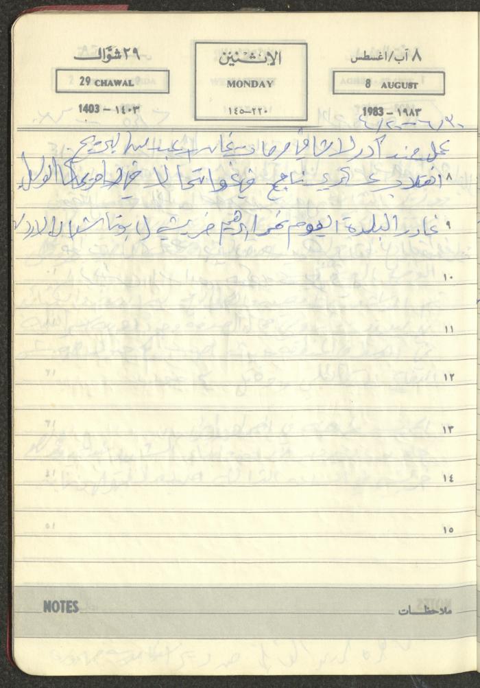 Mahmoud Khreisheh Diaries, Thinnaba- Tulkarm, 1983