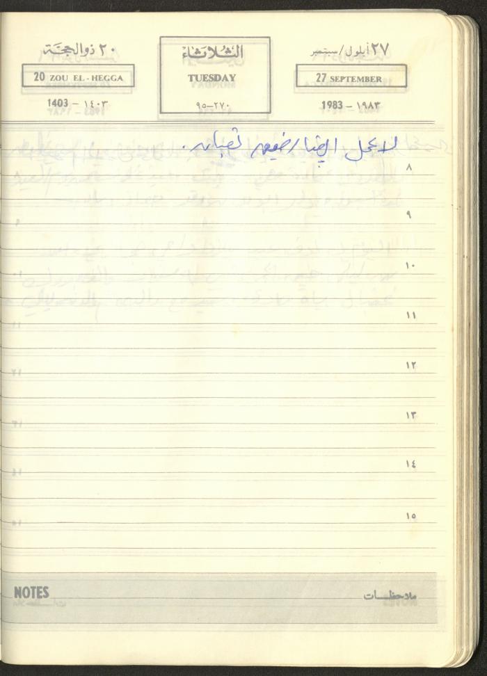 Mahmoud Khreisheh Diaries, Thinnaba- Tulkarm, 1983
