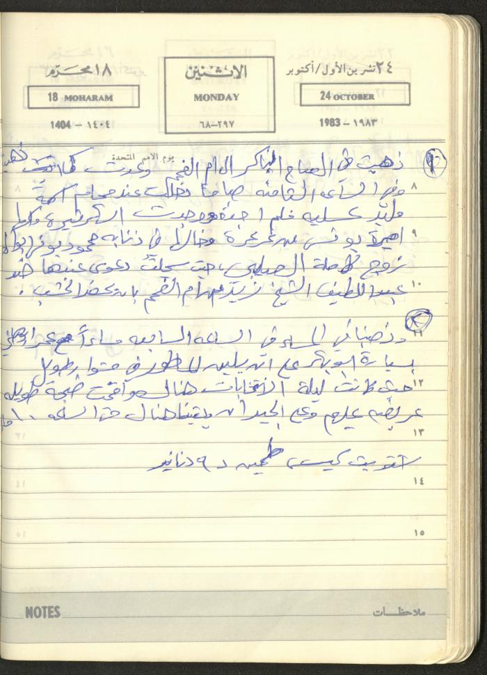 Mahmoud Khreisheh Diaries, Thinnaba- Tulkarm, 1983