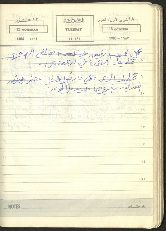 Mahmoud Khreisheh Diaries, Thinnaba- Tulkarm, 1983