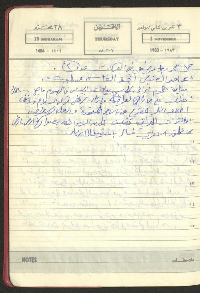 Mahmoud Khreisheh Diaries, Thinnaba- Tulkarm, 1983