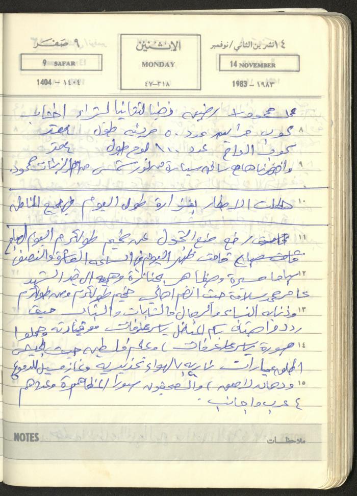 Mahmoud Khreisheh Diaries, Thinnaba- Tulkarm, 1983