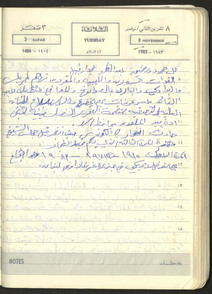 Mahmoud Khreisheh Diaries, Thinnaba- Tulkarm, 1983