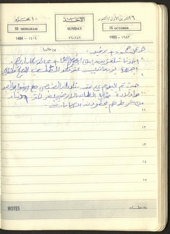 Mahmoud Khreisheh Diaries, Thinnaba- Tulkarm, 1983