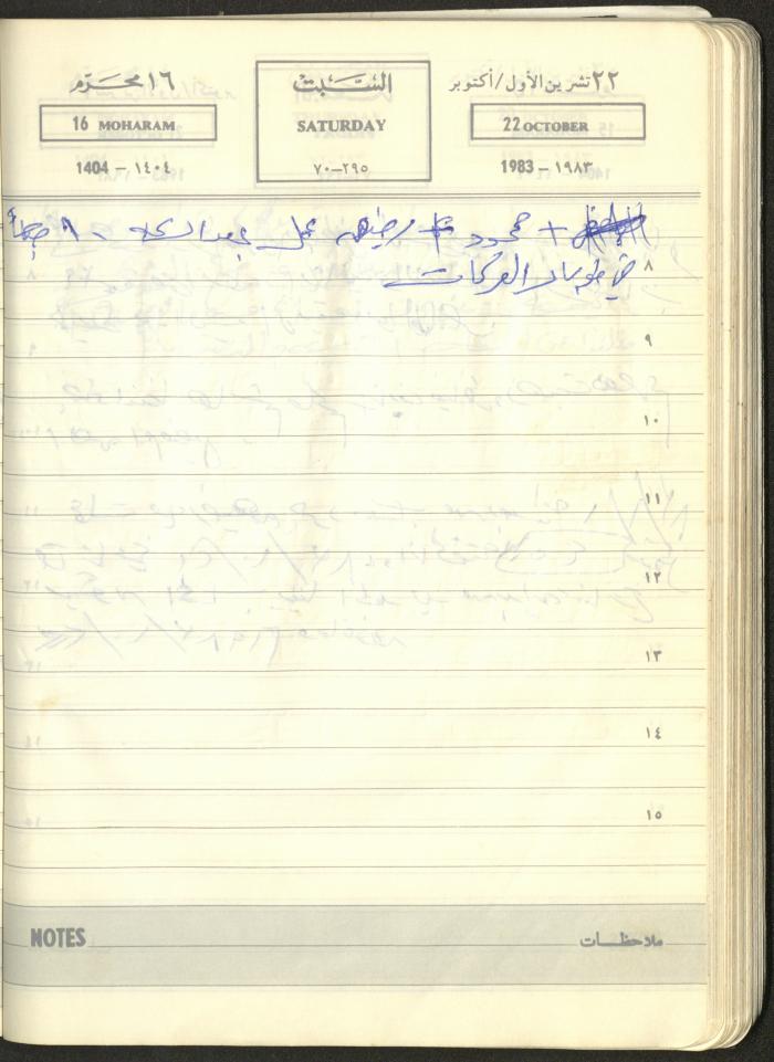 Mahmoud Khreisheh Diaries, Thinnaba- Tulkarm, 1983