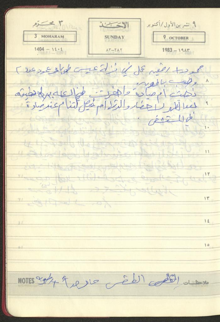 Mahmoud Khreisheh Diaries, Thinnaba- Tulkarm, 1983
