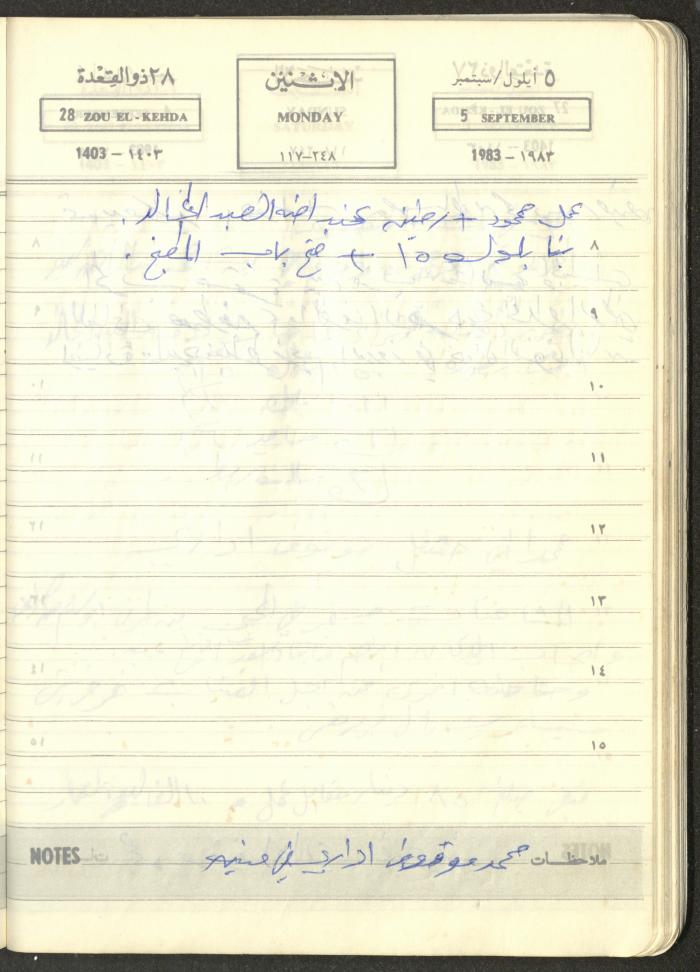 Mahmoud Khreisheh Diaries, Thinnaba- Tulkarm, 1983