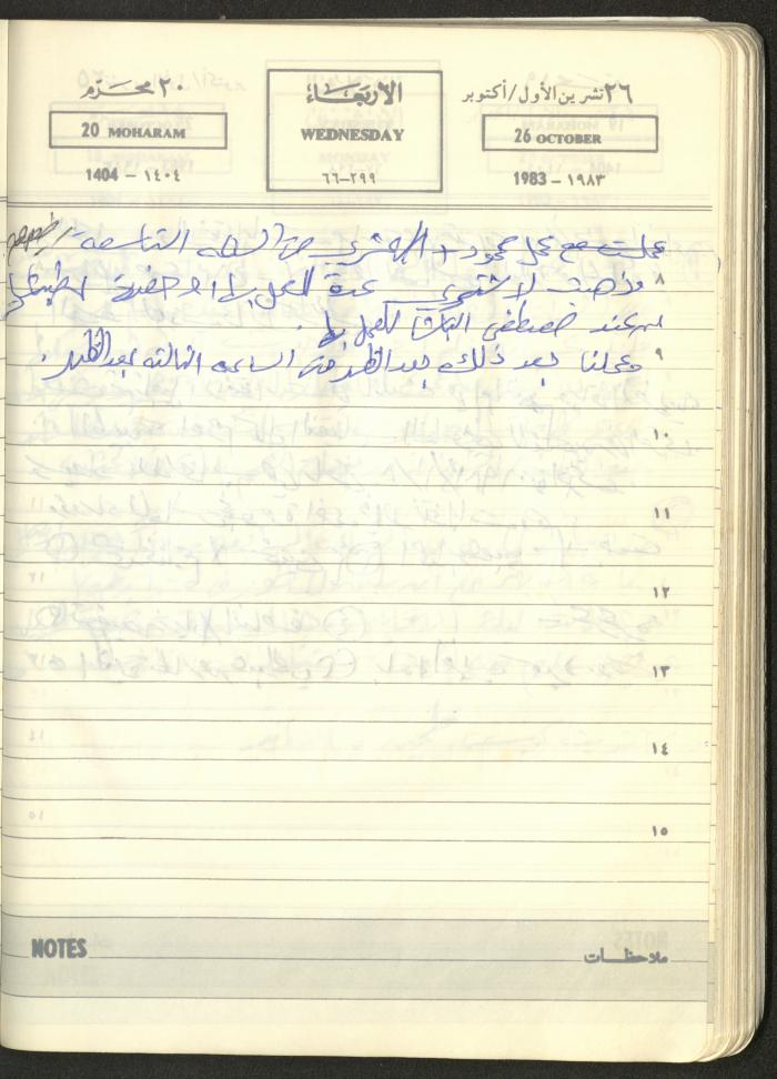 Mahmoud Khreisheh Diaries, Thinnaba- Tulkarm, 1983
