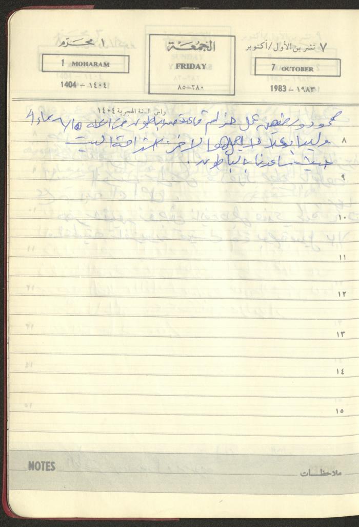 Mahmoud Khreisheh Diaries, Thinnaba- Tulkarm, 1983