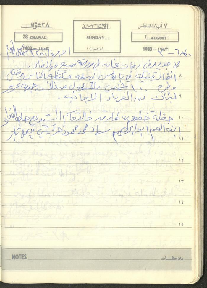 Mahmoud Khreisheh Diaries, Thinnaba- Tulkarm, 1983