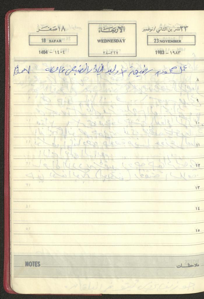 Mahmoud Khreisheh Diaries, Thinnaba- Tulkarm, 1983