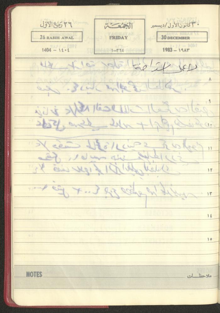 Mahmoud Khreisheh Diaries, Thinnaba- Tulkarm, 1983
