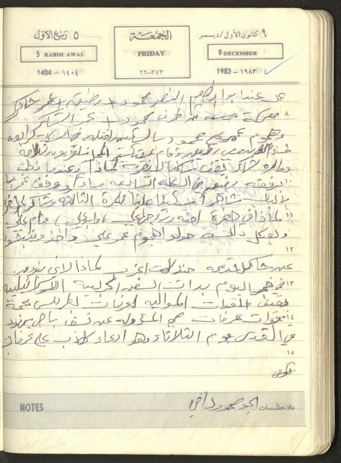 Mahmoud Khreisheh Diaries, Thinnaba- Tulkarm, 1983