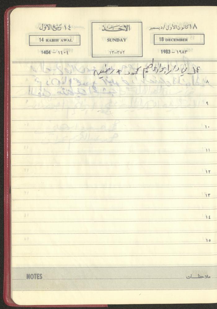 Mahmoud Khreisheh Diaries, Thinnaba- Tulkarm, 1983