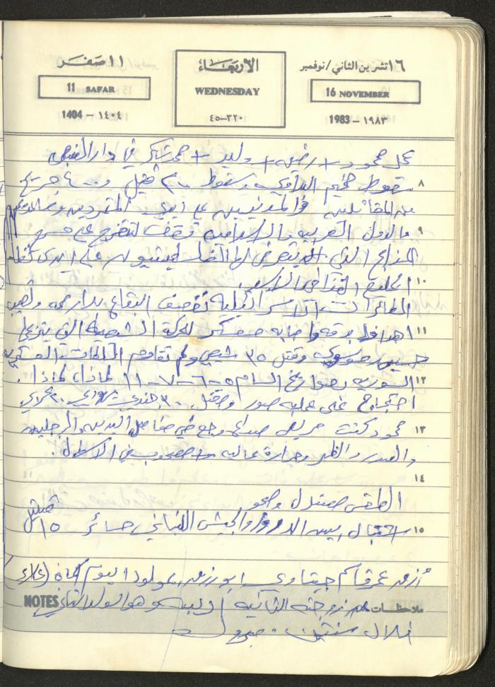 Mahmoud Khreisheh Diaries, Thinnaba- Tulkarm, 1983