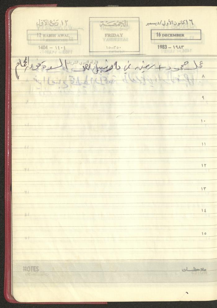 Mahmoud Khreisheh Diaries, Thinnaba- Tulkarm, 1983