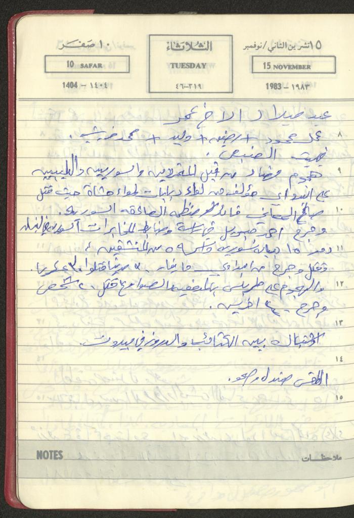 Mahmoud Khreisheh Diaries, Thinnaba- Tulkarm, 1983