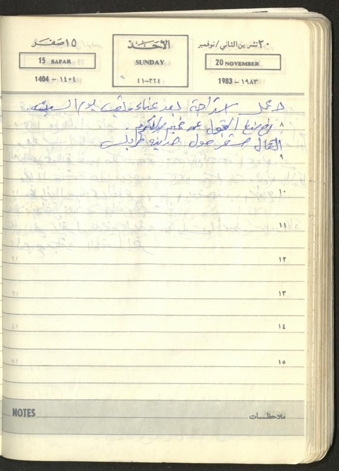 Mahmoud Khreisheh Diaries, Thinnaba- Tulkarm, 1983