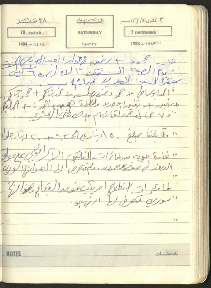 Mahmoud Khreisheh Diaries, Thinnaba- Tulkarm, 1983