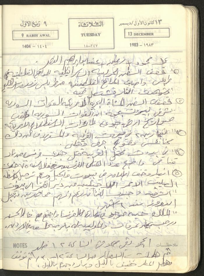 Mahmoud Khreisheh Diaries, Thinnaba- Tulkarm, 1983