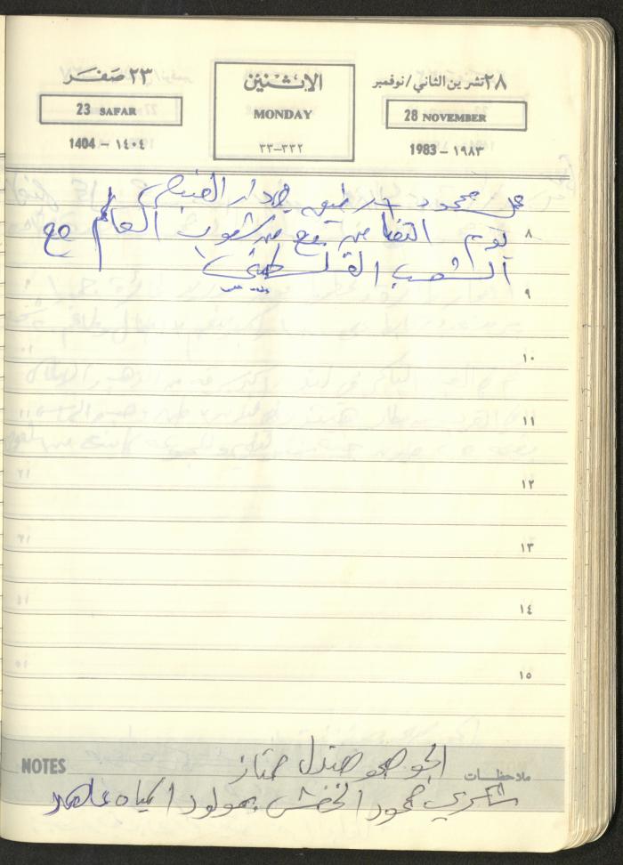 Mahmoud Khreisheh Diaries, Thinnaba- Tulkarm, 1983