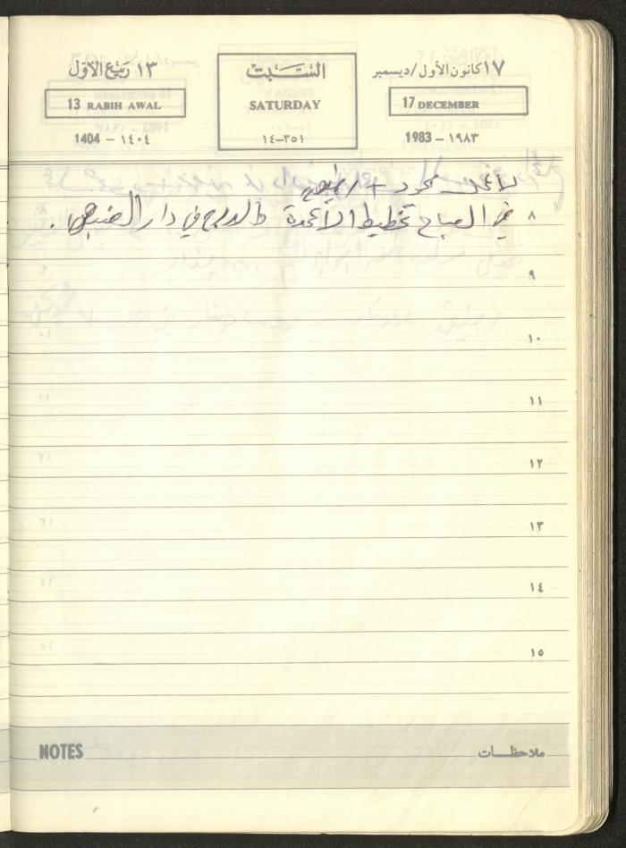 Mahmoud Khreisheh Diaries, Thinnaba- Tulkarm, 1983